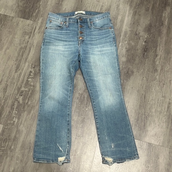 Madewell Cali Bootcut Jeans Distressed Size 26 Petite - Picture 1 of 11